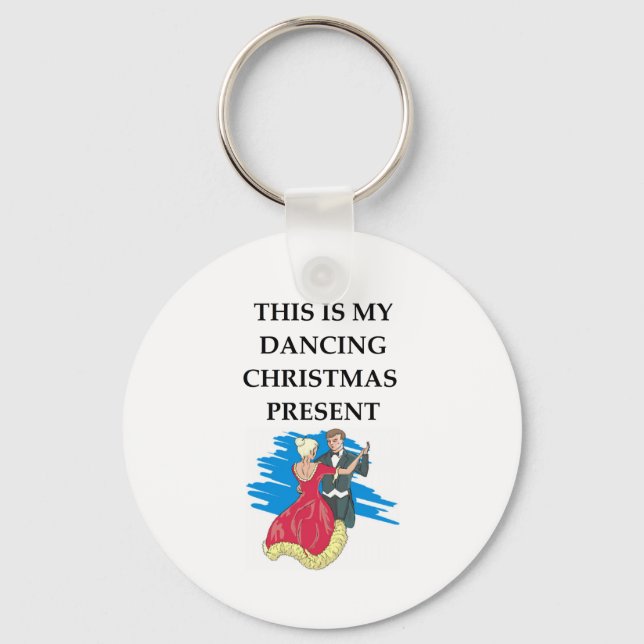 dancing christmas present key ring (Front)