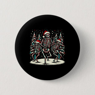 Dancing Christmas Skeletons - Vintage Halloween Co 6 Cm Round Badge