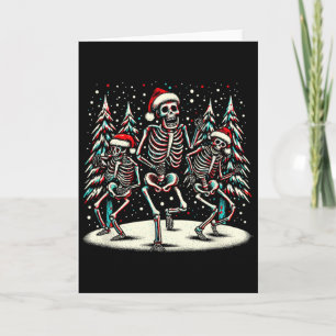 Dancing Christmas Skeletons - Vintage Halloween Co Card