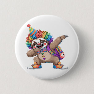Dancing Clown Dabbing Spooky Halloween sloth Overs 6 Cm Round Badge