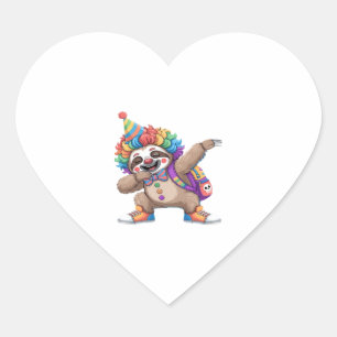Dancing Clown Dabbing Spooky Halloween sloth Overs Heart Sticker