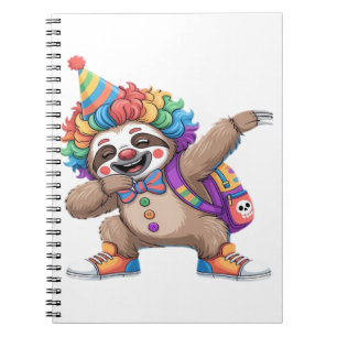 Dancing Clown Dabbing Spooky Halloween sloth Overs Notebook