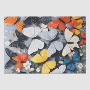 Dancing Colorful Butterfly Acrylic Art, Tissue Paper