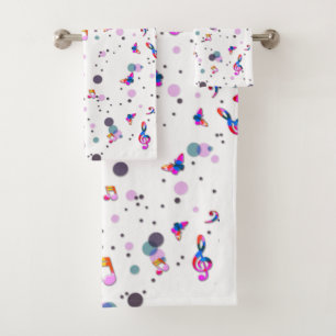 Dancing Colourful Music Bath Towel Set