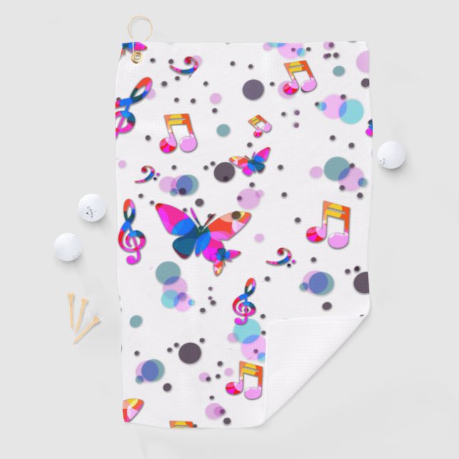 Dancing Colourful Music Golf Towel (InSitu)