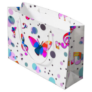 Dancing Colourful Music Large Gift Bag