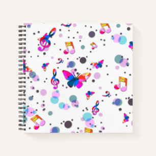 Dancing Colourful Music Notebook