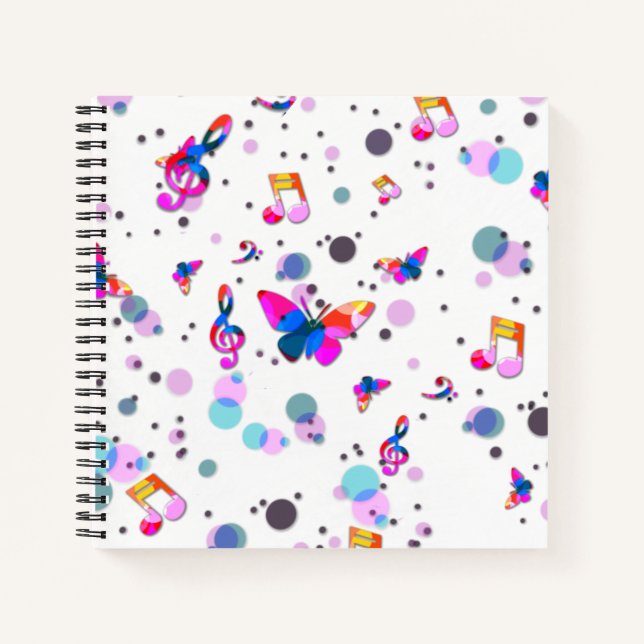 Dancing Colourful Music Notebook (Front)
