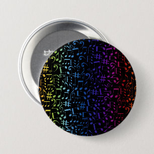 Dancing Colourful Music Notes Musician Music Lover 7.5 Cm Round Badge