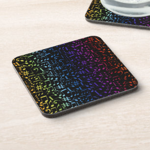 Dancing Colourful Music Notes Musician Music Lover Coaster