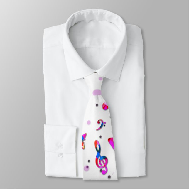 Dancing Colourful Music Tie (Tied)