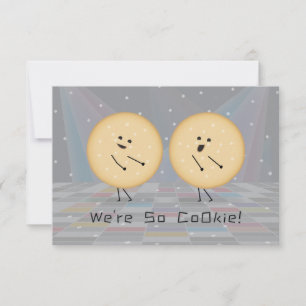 Dancing Cookies Kids Valentines Day Card Grey