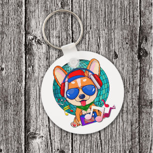 Dancing Corgi Kawaii Cute Key Ring