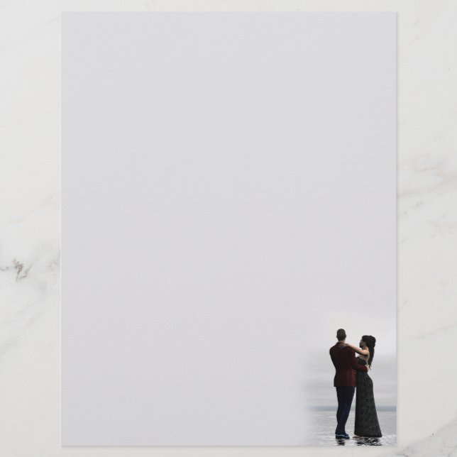 Dancing Couple Letterhead Stationery (Front)