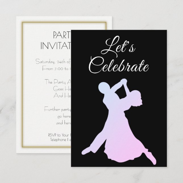 Dancing Couple Party Invitation (Front/Back)