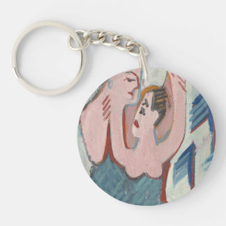 Dancing Couple Romantic Customisable Round Acrylic Key Ring