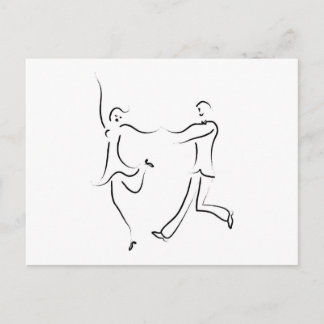 Dancing Couple Sketch Postcard