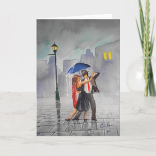 DANCING COUPLE UMBRELLA CARD