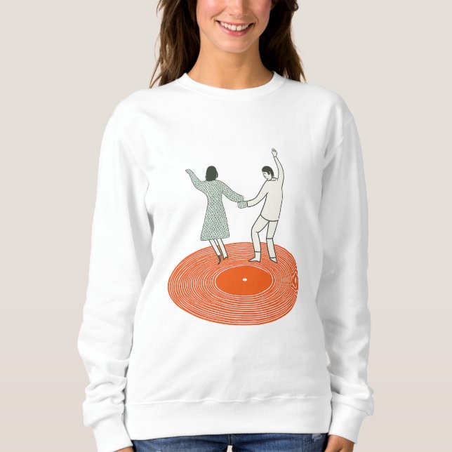 Dancing Couple Wall Art Print, Retro Record Player Sweatshirt (Front)