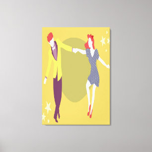 Dancing Couples In Love Canvas Print