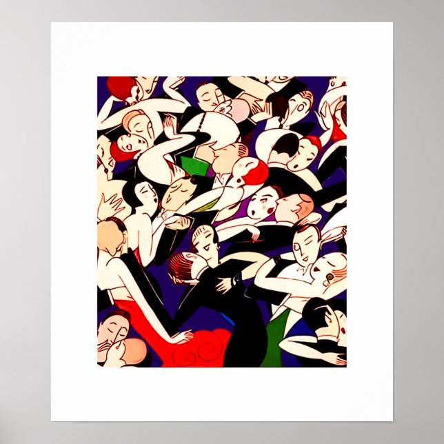 Dancing Couples Vintage Art Deco  Poster (Front)
