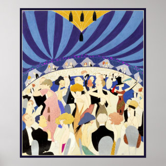 Dancing couples vintage poster 1921