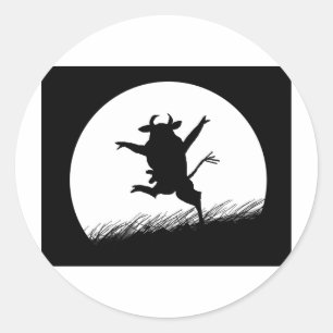 Dancing Cow Classic Round Sticker