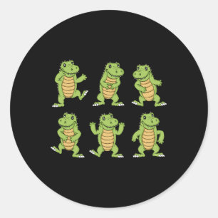 Dancing Crocodiles Kids Alligator Lover Men Crocod Classic Round Sticker