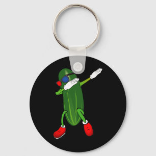Dancing Cucumber Pickle Lover Cute Funny Key Ring