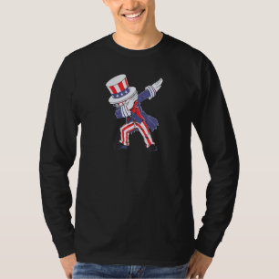 Dancing Dabbing Uncle Sam 4th Of July Boys Girls K T-Shirt