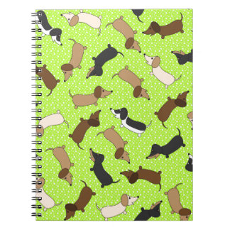 Dancing Dachshunds (Lime Green) Notebook