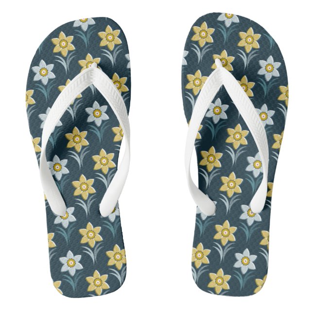 Dancing daffodil flip flops (Footbed)