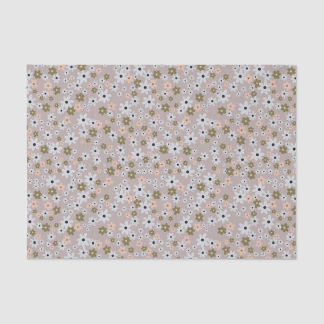 Dancing Daisies Pink Tissue Paper (Front)