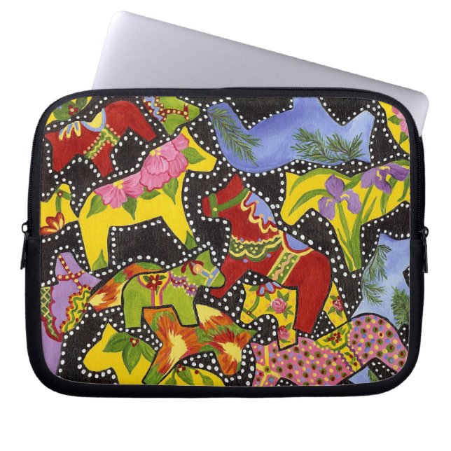Dancing Dala Horses Electronics Sleeve (Front)