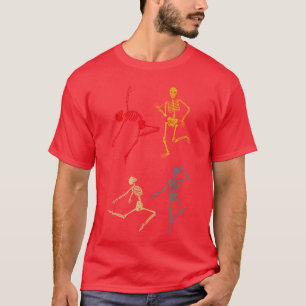 Dancing Dance Skeleton Halloween Day Spooky Trick T-Shirt