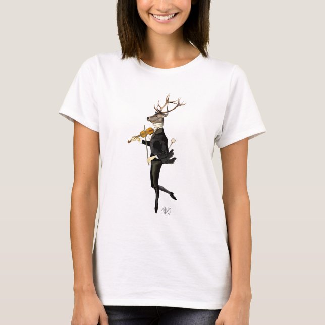 Dancing Deer with Violin T-Shirt (Front)