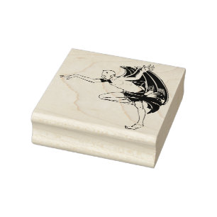 Dancing demon illustration art stamp