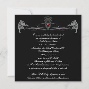 Dancing Demons Jewelled Goth Wedding Invitations
