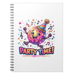Dancing Disco Ball Birthday Party Time Cute Funny Notebook