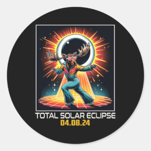 Dancing Disco Solar Eclipse  Classic Round Sticker