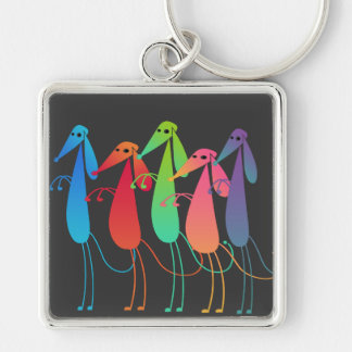 Dancing Dogs Conga Line Keychain