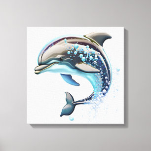 Dancing dolphin canvas print