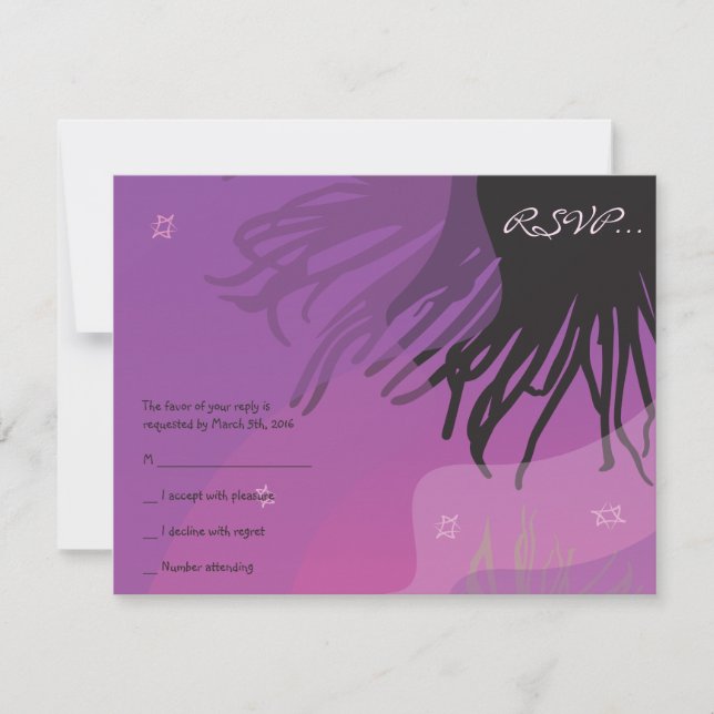 DANCING DOLPHINS Bat Mitzvah Reply Card-pink RSVP Card (Front)