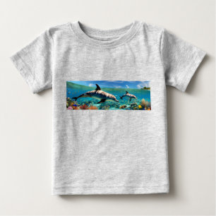 Dancing Dolphins in a Coral Paradise Baby T-Shirt