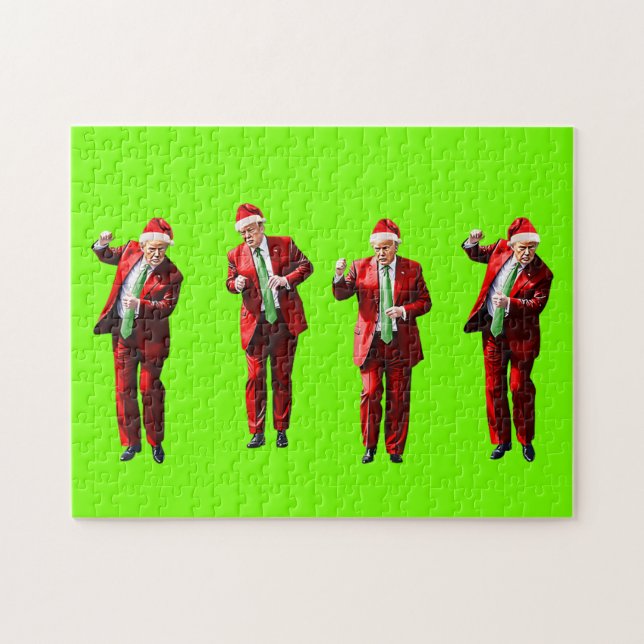 Dancing Donald Trump Christmas MAGA Jigsaw Puzzle (Horizontal)