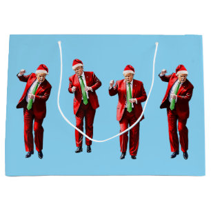 Dancing Donald Trump Christmas MAGA Large Gift Bag