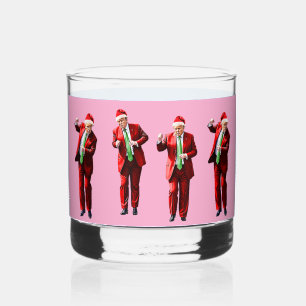 Dancing Donald Trump Christmas MAGA Whiskey Glass