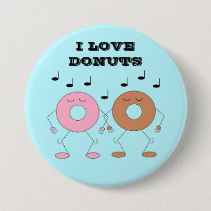 Dancing Doughnuts Blue 7.5 Cm Round Badge