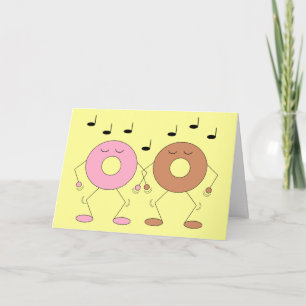 Dancing Doughnuts Light Yellow: Blank Card
