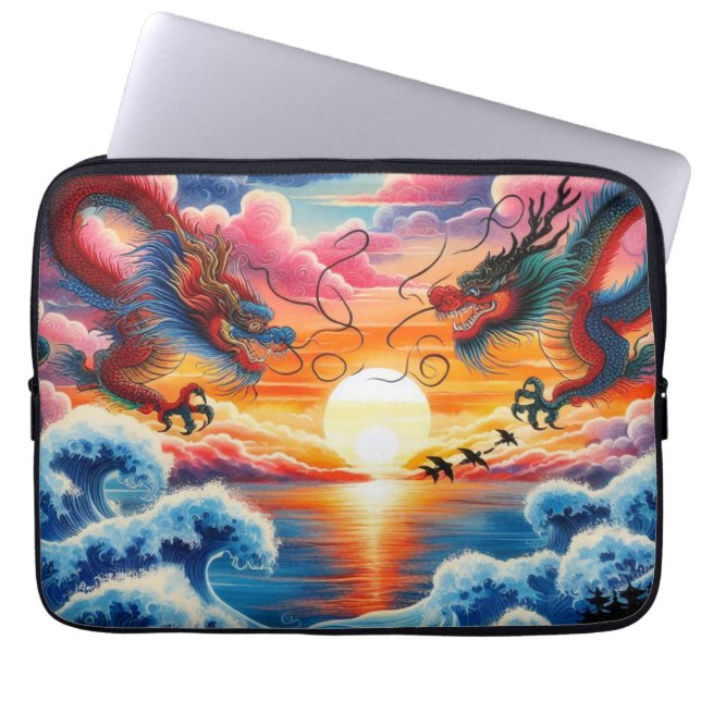 Dancing dragon tablet protector laptop sleeve (Front)